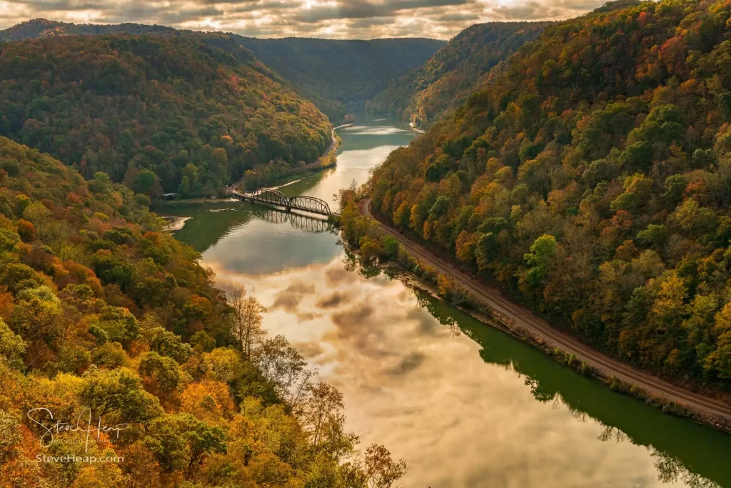 South part of West Virginia. Here is the overlook of New River from Hawks Nest State Park in West Virginia in fall