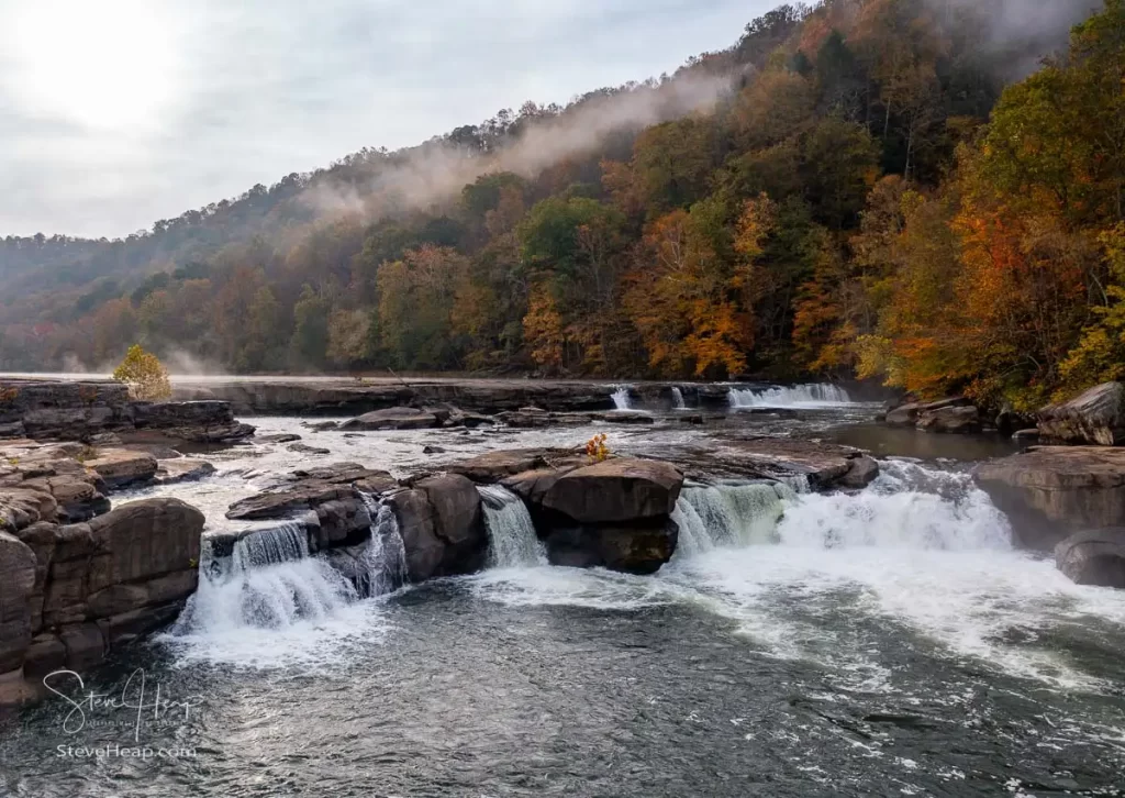 Valley falls in the autumn near Fairmont in West Virginia