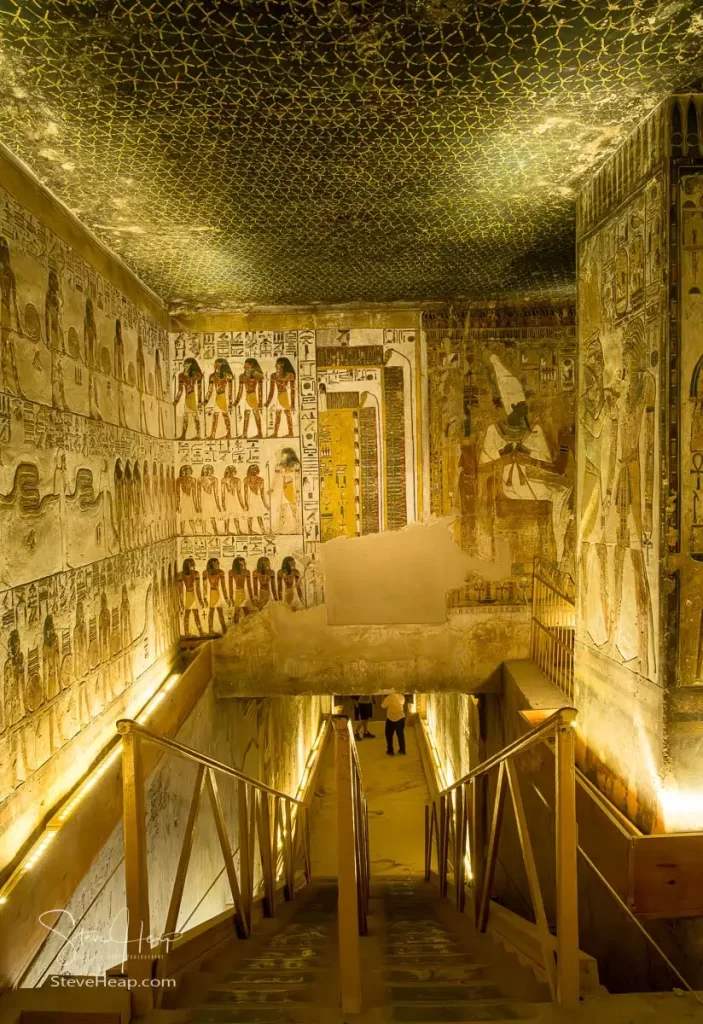 Interior of one of the rooms heading down into the King Teti tomb in the Valley of the Kings