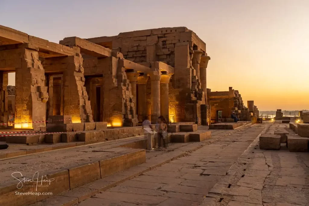 Evening at the Kom Ombo temple by the banks of the Nile