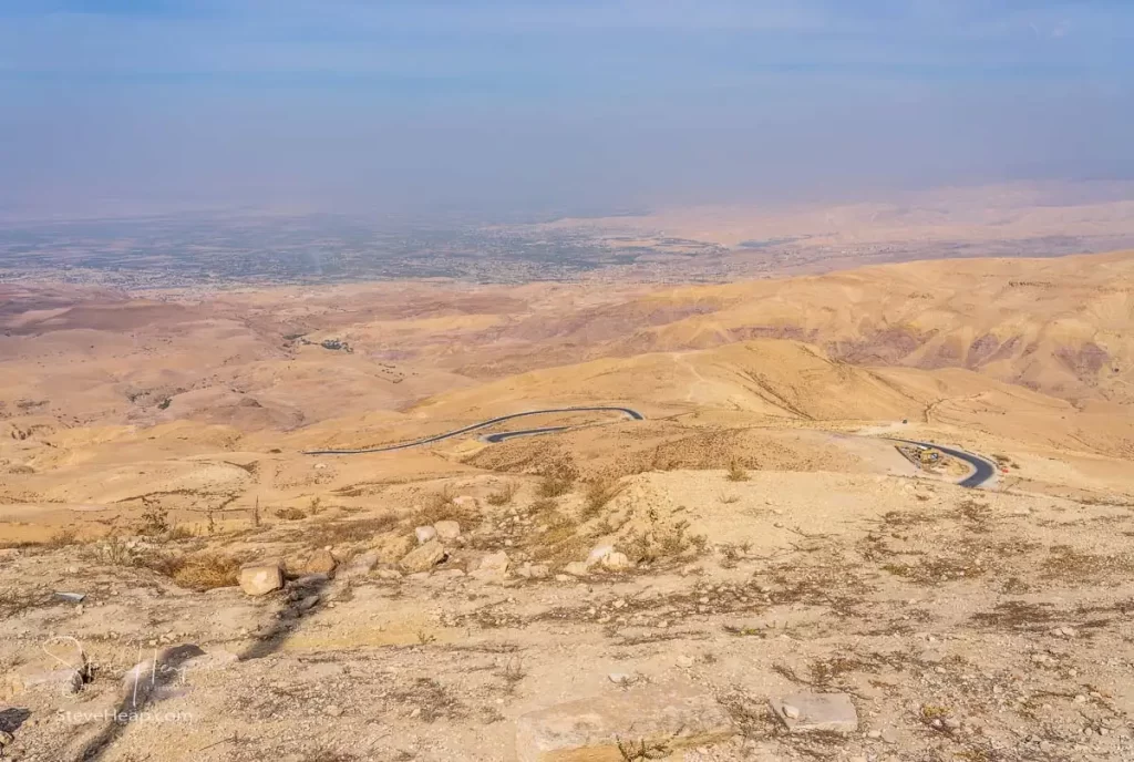 View from Mount Nebo of the surrounding deserts below the church