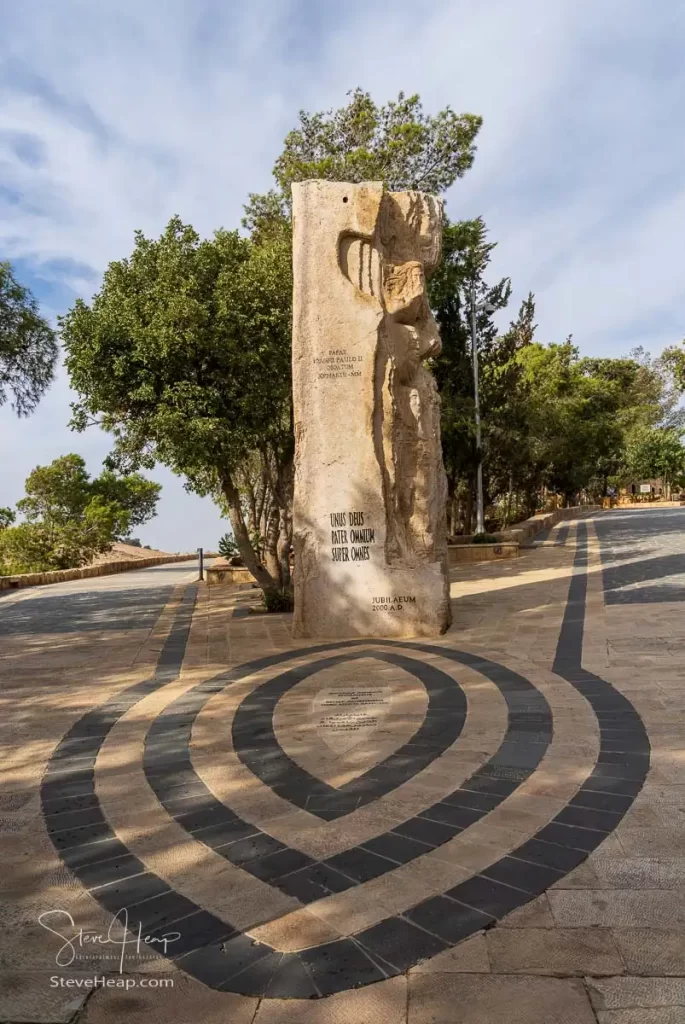 Sculpture at the entrance to the Church on Mount Nebo