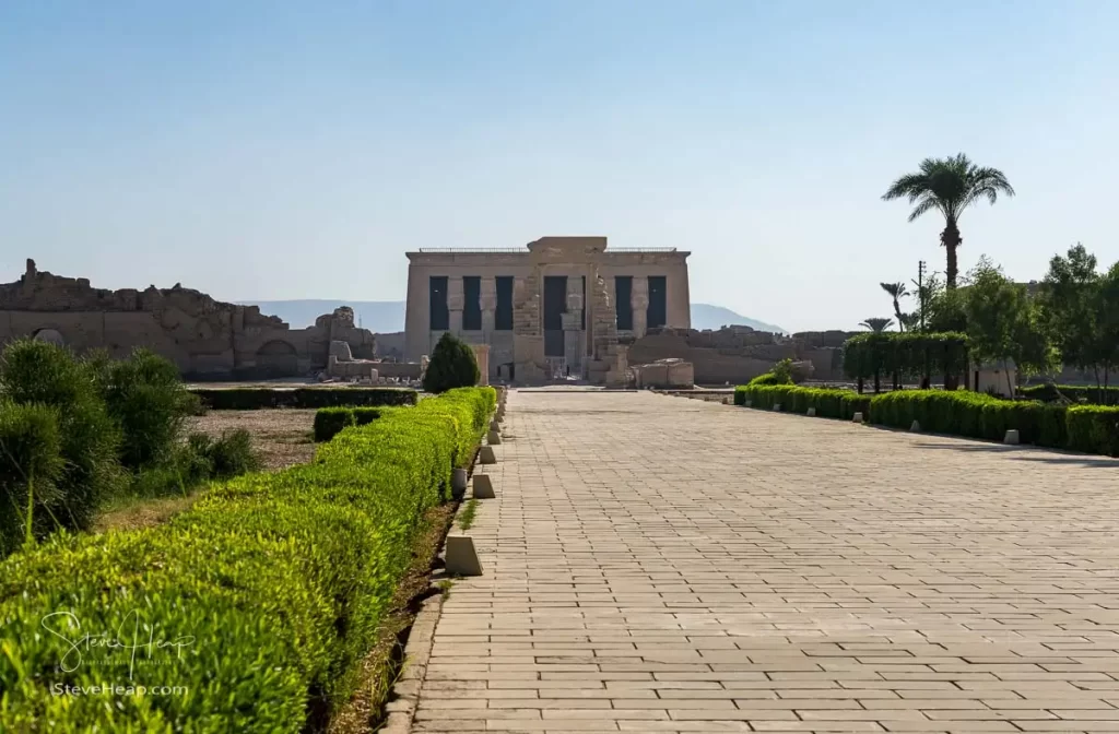 Walkway to the Temple of Dendera near Qena in Egypt