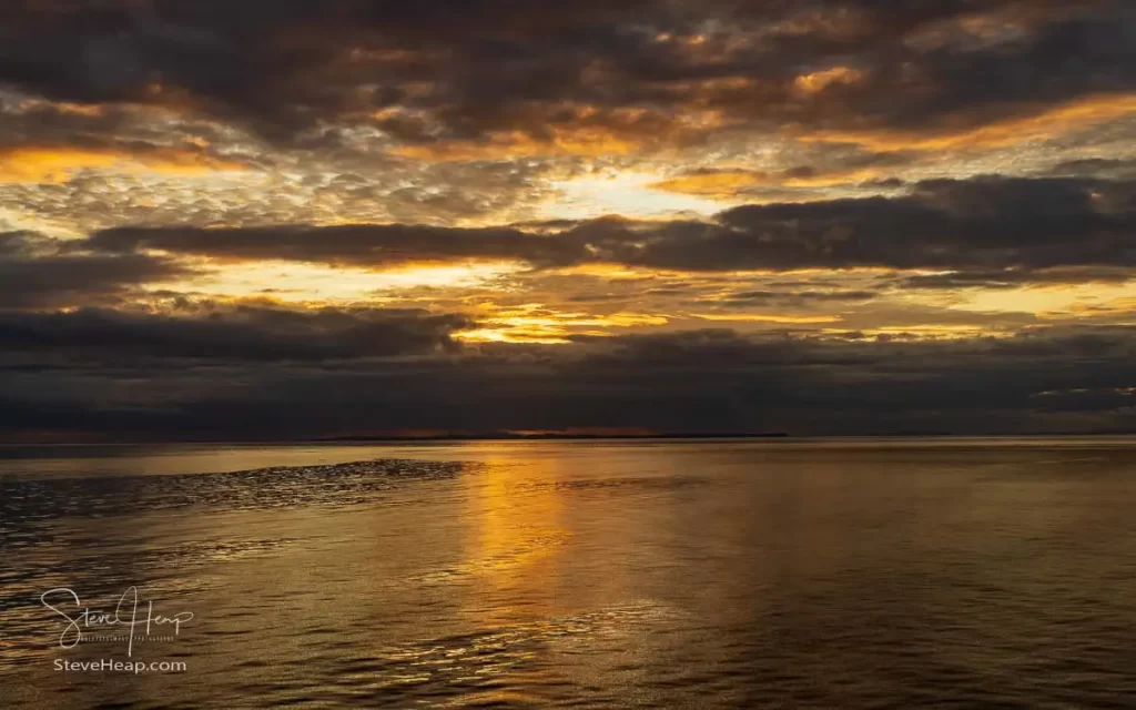 Fantastic sunset at sea after leaving Puerto Montt on the Chile coast. Prints available in my online store