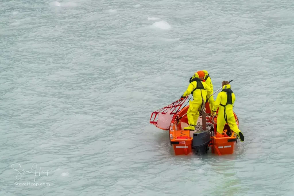 Success - the iceberg is manhandled onto the boat