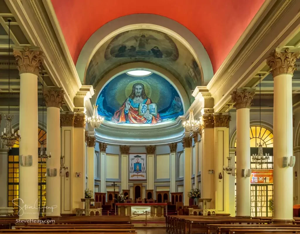 Interior of the Roman Catholic church in Punta Arenas, Chile. Prints available in my online store